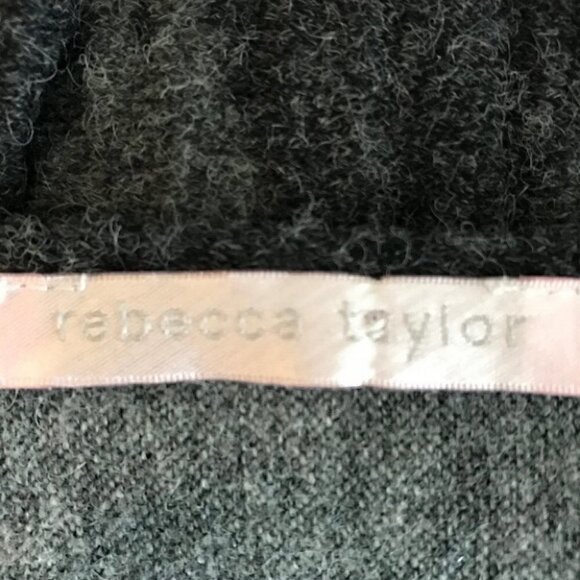 Rebecca  Taylor Grey and White Wool Blend Mini Dress Size S - Picture 6 of 6